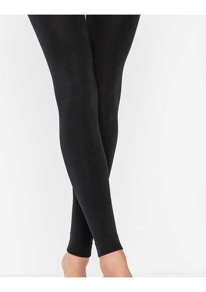 Şardonlu Kadın Ayaksız Külotlu Çorap Siyah