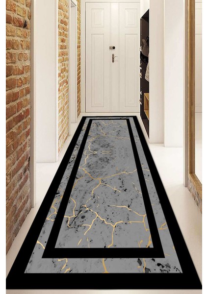 Dijital Baskılı Kaymaz Taban Yıkanabilir Modern Yolluk ve Koridor Halısı NDU-HS-459