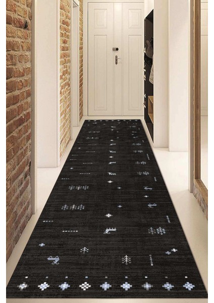 Dijital Baskılı Kaymaz Taban Yıkanabilir Modern Yolluk ve Koridor Halısı NDU-SD-1057