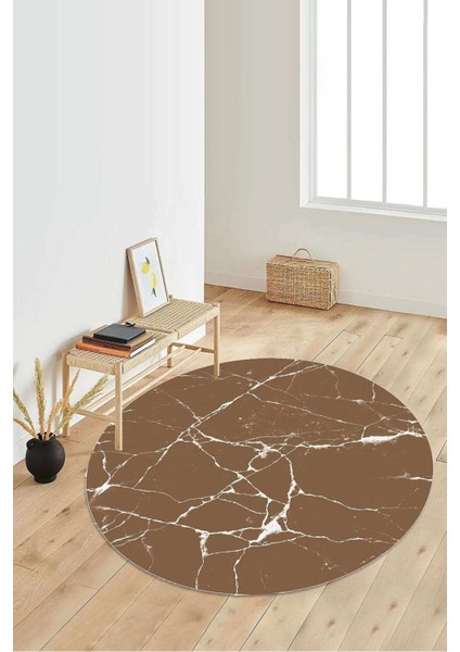 Dijital Baskılı Kaymaz Taban Yıkanabilir Yuvarlak Salon Halısı Koridor Halısı Paspas NDY-HT-419