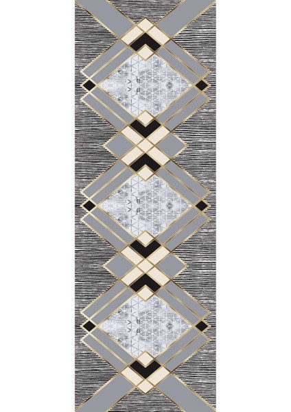Dijital Baskılı Kaymaz Taban Yıkanabilir Modern Yolluk ve Koridor Halısı NDU-SD-697