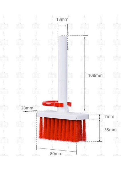 15 cm Boyunda Kırmızı Renkte Hassas Fırça Başlığı Olan Laptop, Bilgisayar ve Kulaklık Temizleme Fırçası indirimleri