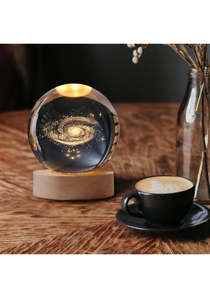 Kristal Ball Gece Işık Gezegensel Dekoratif Gece Lambası LED Hafif Dekor (Yurt Dışından)