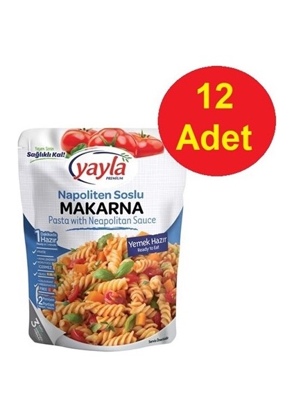 Yemek Hazır Napoliten Soslu Makarna 250 gr x 12 Adet