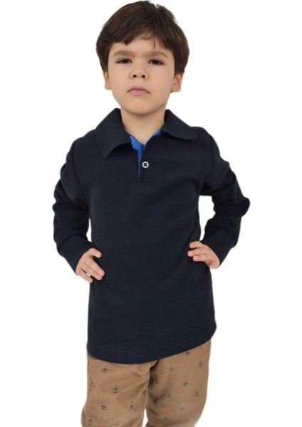 Erkek Çocuk Lacivert Polo Yaka Sweatshirt BGL-ST02435 fiyatları