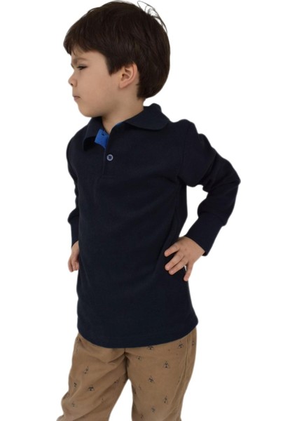 Erkek Çocuk Lacivert Polo Yaka Sweatshirt BGL-ST02435 modelleri