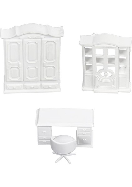 1:25 Boyasız Dollhouse Masa Sandalye Edour Çalışma Odası Mobilya Seti Oyuncak B (Yurt Dışından) indirimleri