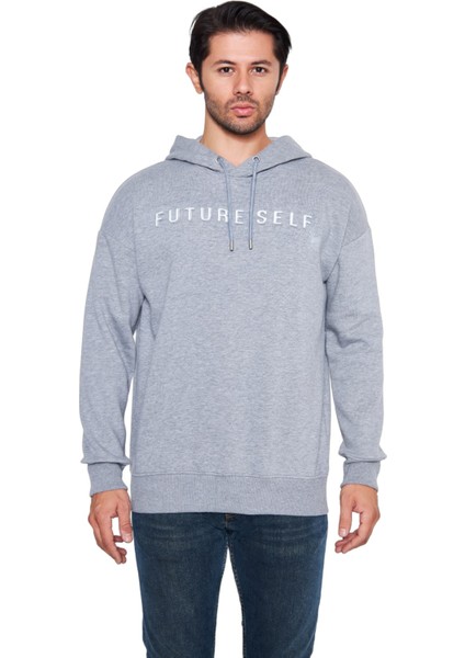 Keep Out 5012 Future Self Kapüşonlu Oversize Erkek Sweatshirt