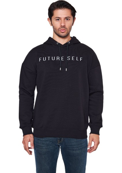 Keep Out 5012 Future Self Kapüşonlu Oversize Erkek Sweatshirt