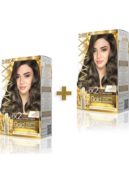 Maxx Deluxe Golden Beauty  8.11  Yoğun Açık Küllü Kumral Set Boya