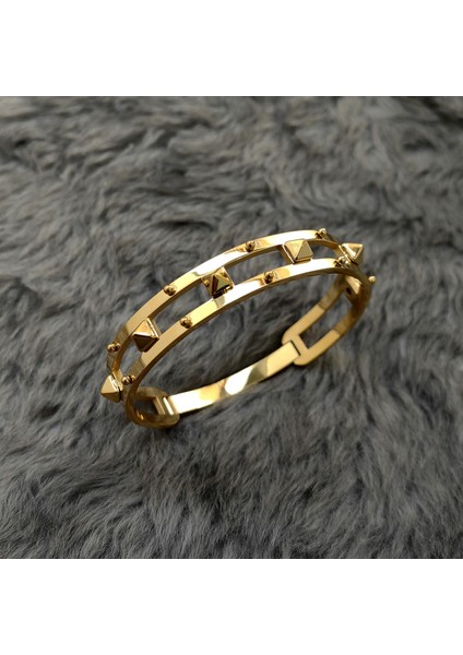 Bayan Punk Gold Titanyum Çelik Bileklik Bilezik ET27SR modelleri