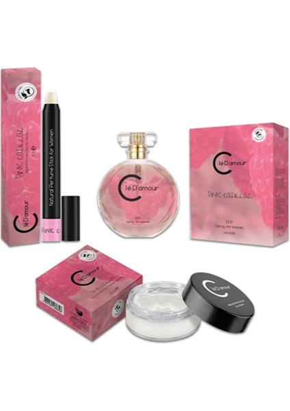 Cle D'amour Pink Cadillac (Meyveli/çiçeksi) Women - 3 Lü Kadın Parfüm Seti 100 ml - Vegan