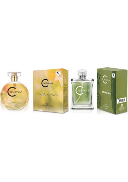 Cle D'amour Powdering Fruits + Strong Man - 2 Li Kadın Erkek Parfüm Seti 50 ml - Vegan