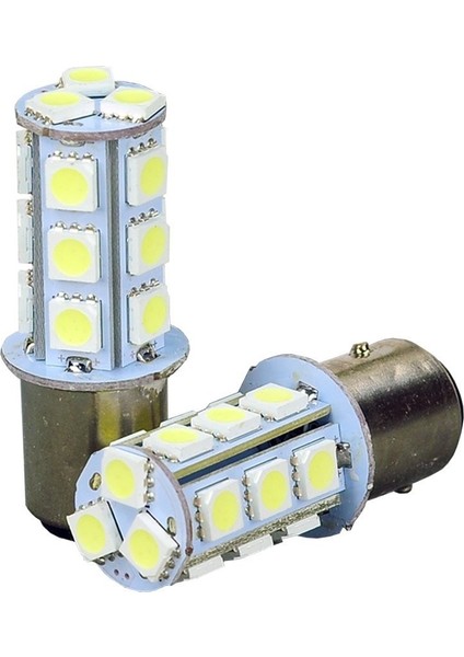 Çakar Ledli Stop Ampulü Fren Lambası 18 LED Kırmızı Çift Duy