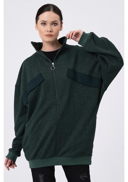 Süs Cepli Oversize Sweatshirt B22-398A