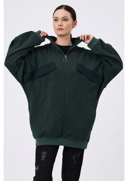 Süs Cepli Oversize Sweatshirt B22-398A