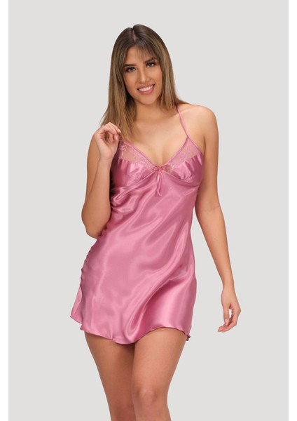 Dantel Saten Gecelik Sabahlık Takım 3150