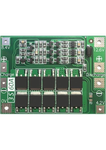 3s 60A 11,1V Bms Koruma Kartı Lityum Batarya 18650 Li-Ion Lipo Protection Module