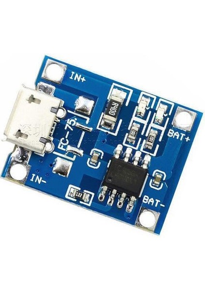 TP4056 Korumasız 1A Lipo - Li Ion Pil Şarj Devresi 3,7V Micro USB Girişli