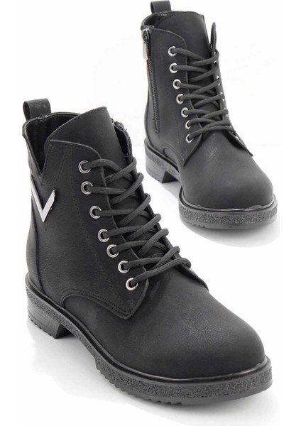 Siyah Nubuk Kadın Bot & Bootie K02250058201