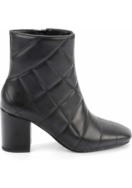 Siyah Kırışık Kadın Bot & Bootie K02209062042