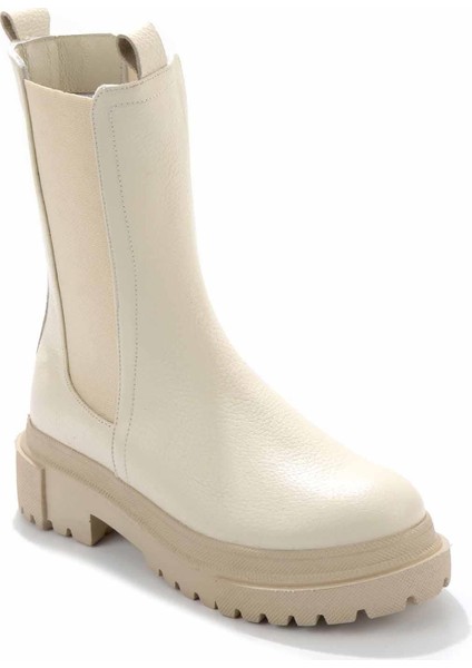 Bej Deri Kadın Bot & Bootie K02724300103 modelleri