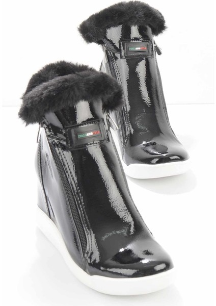 Siyah Rugan Kadın Bot & Bootie K02628020608