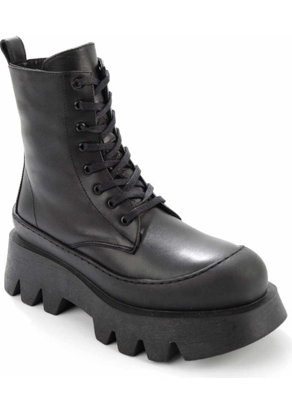 Siyah Deri Kadın Bot & Bootie K02283586203 modelleri