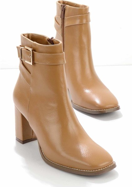 Taba Kırışık Kadın Bot & Bootie K02209090542
