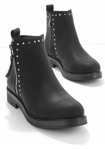 Siyah Nubuk Kadın Bot & Bootie K02578300401