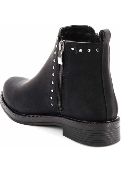 Siyah Nubuk Kadın Bot & Bootie K02578300401
