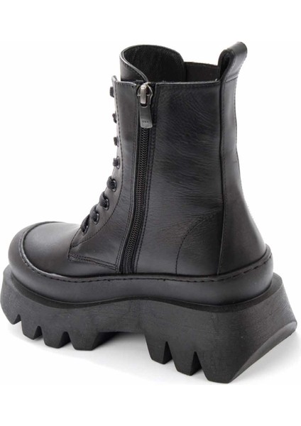 Siyah Deri Kadın Bot & Bootie K02283586203 fırsatları