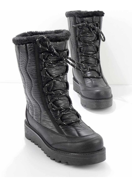 Siyah Paraşüt Kadın Bot & Bootie K02102270067