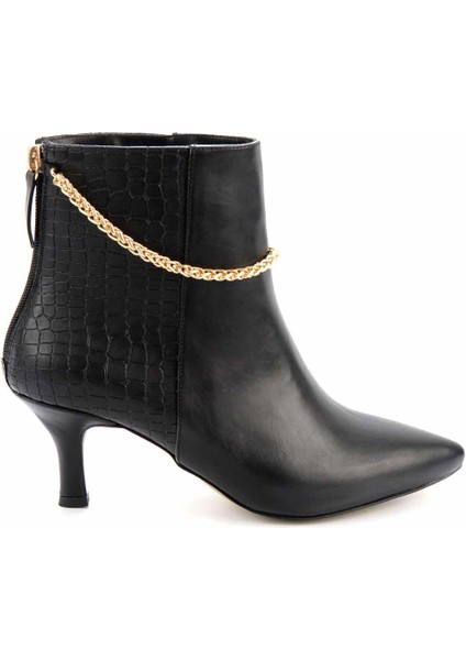Siyah Siyah Kroko Kadın Bot & Bootie K02209032009 modelleri