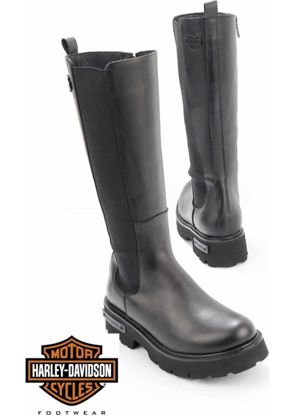 Black Deri Kadın Bot & Bootie HD0777056903