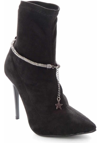 Siyah Platin Süet Kadın Bot & Bootie K02575211702 fırsatları
