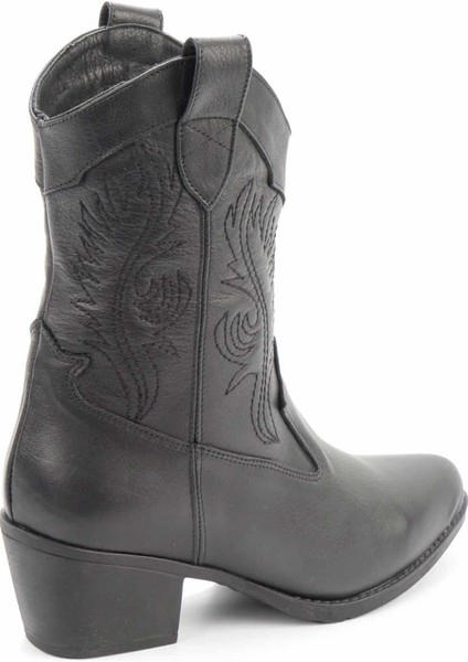 Siyah Deri Kadın Bot & Bootie K02586888803 fırsatları