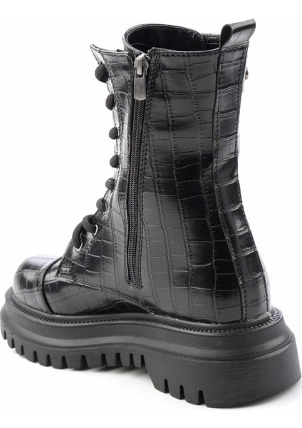 Siyah Kroko Kadın Bot & Bootie K02718130911 fırsatları