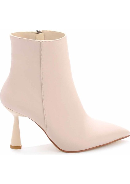 Mat Bej Saten Kadın Bot & Bootie K02992052938