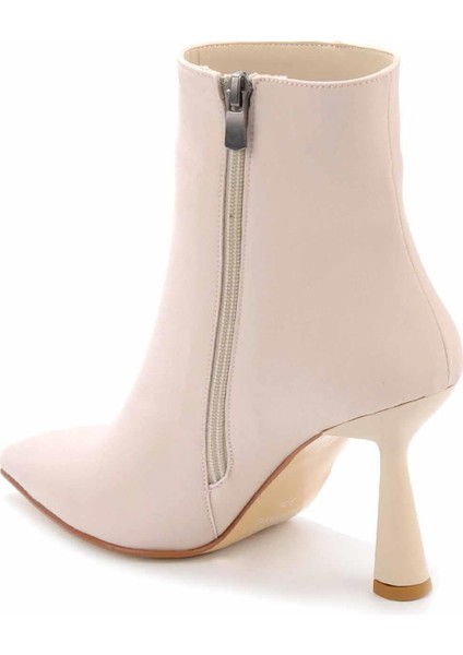 Mat Bej Saten Kadın Bot & Bootie K02992052938