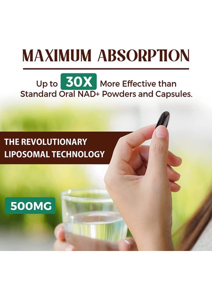 Liposomal Nad+ 500 mg True Nad Not Precursor 60 Softgels 60 Günlük Kullanım fırsatları