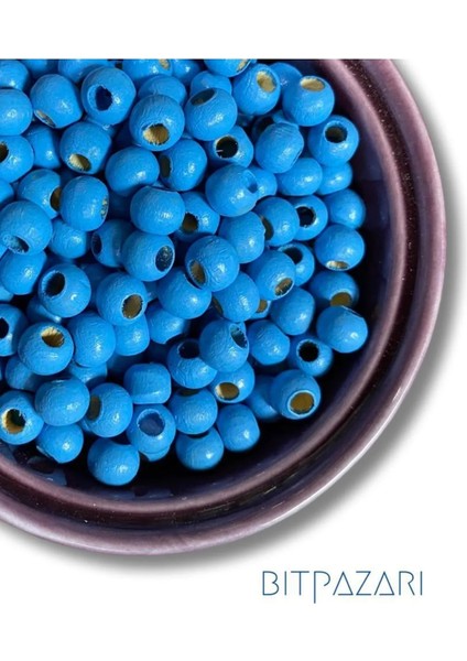 8 mm Bebek Mavi Ahşap Boncuk - 300ADET fiyatları