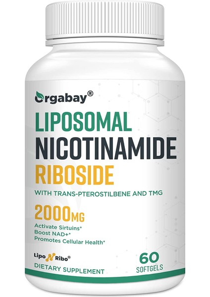Liposomal Nicotinamide Riboside 2000 mg With Tmg And Pterostilbene 60 Softgels