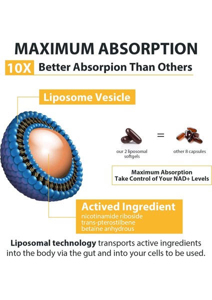Liposomal Nicotinamide Riboside 2000 mg With Tmg And Pterostilbene 60 Softgels fırsatları