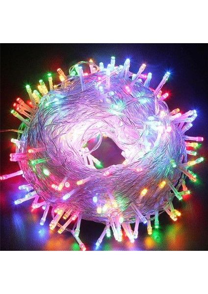 10M 60 LED Rgb 2 Kademeli Şeffaf Kablo Pilli