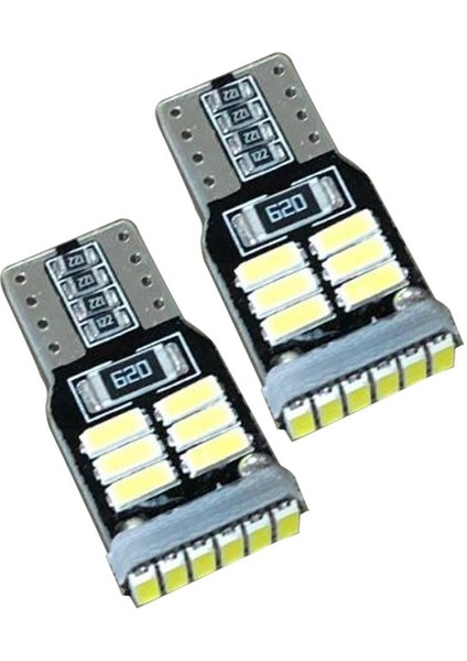 W5W T10 Dipsiz Beyaz LED Ampul Canbus 12V 18 LED 2 Adet