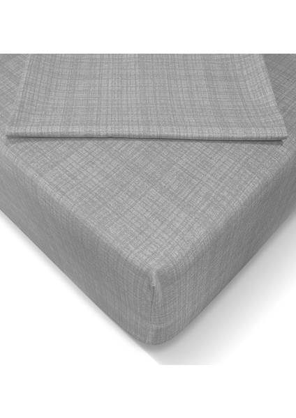 Fitted Lastikli Tek Kişilik Çarşaf Seti (100X200)-GRI