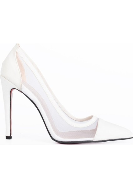 Ayakkabıefendisi Mina Beyaz Süet Stiletto