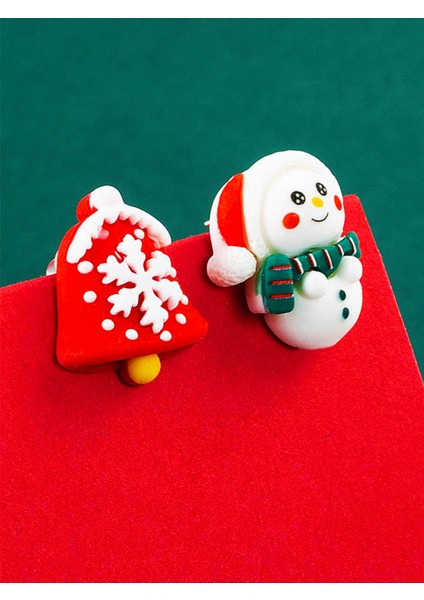 Kar Tanesi ve Kardan Adam İkili Yılbaşı Noel Küpe