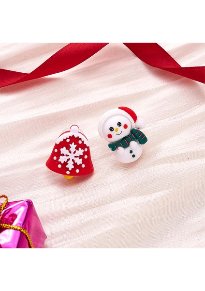 Kar Tanesi ve Kardan Adam İkili Yılbaşı Noel Küpe